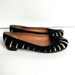 Alaia Alaïa Women's Ballet Flats Black Suede Leather Non Slip Sole 37.5 US 7